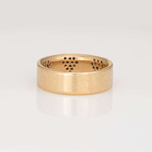 Bague 58.5 Bague vintage ajourée en or jaune 14 carats et diamants 58 Facettes G14090