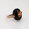 Bague 55 Bague loup Art déco vintage en or jaune 14 carats et onyx 58 Facettes G14109