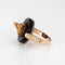 Bague 55 Bague loup Art déco vintage en or jaune 14 carats et onyx 58 Facettes G14109
