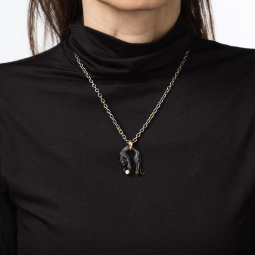 Collier Carrera y Carrera - Collier Panthère en or jaune, acier et diamants 58 Facettes G14123