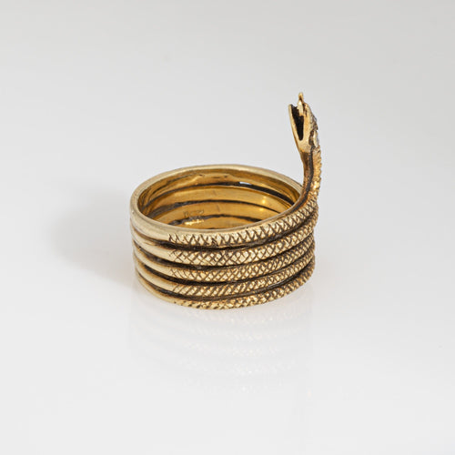 Bague Bague serpent vintage en or jaune 18 carats et diamants 58 Facettes G14136