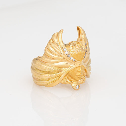 Bague 52 Carrera y Carrera - Bague Masked Angel en or jaune 18k et diamants 58 Facettes G14174