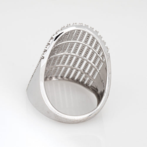 Bague 57 Bague cocktail extra-large en or blanc 14 carats et diamants 2,80 ct 58 Facettes G14177