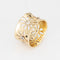 Bague 51 Bague vintage large tournesol en or jaune 14 carats 58 Facettes G14187
