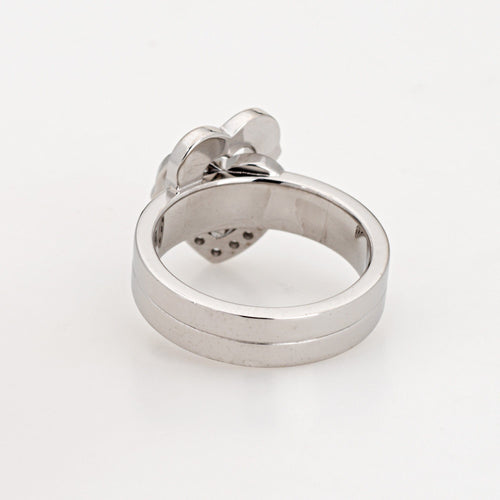 Bague 47 Cartier - Bague Double Cœur en or blanc et diamants 58 Facettes G7635