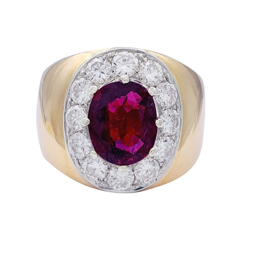 Bague 57 Bague jonc en or jaune et blanc 18 carats, rubis et diamants 58 Facettes 33176
