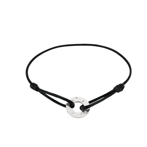 Bracelet DINH VAN - Cible R16 - Bracelet sur cordon en Or blanc et Diamants 58 Facettes DV7353-1