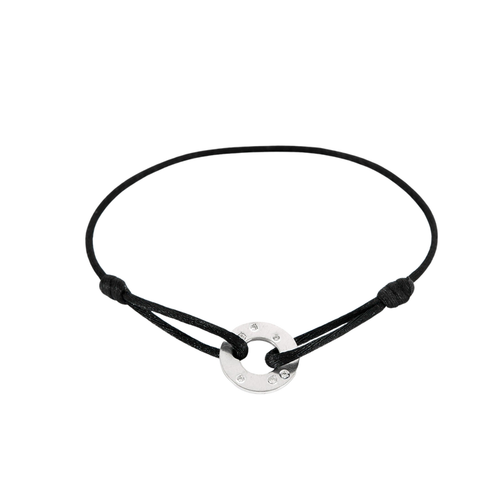 DINH VAN - Cible R16 - Pulsera con cordón en Oro Blanco y Diamantes