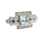 Bague 51 Bague de style Art Déco en or 18 kt avec diamants et aigue-marine 58 Facettes Q56B