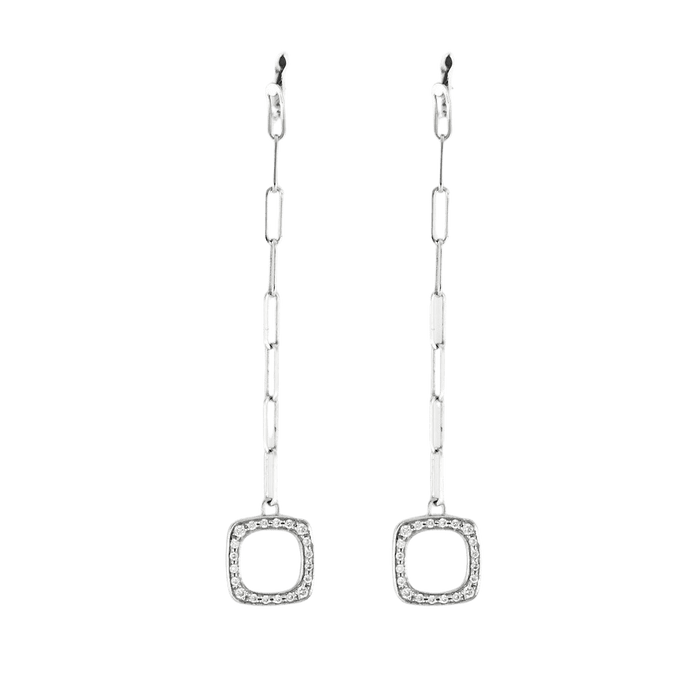 Boucles d'oreilles DINH VAN- IMPRESSION- Pendants d'oreilles en or gris et diamants 58 Facettes DV0791-2