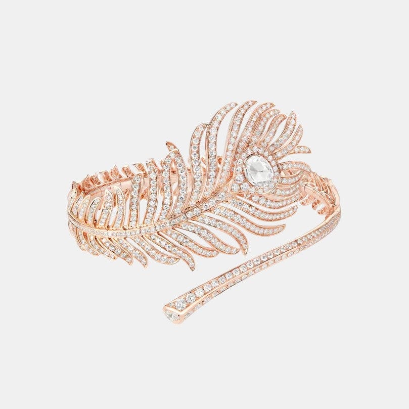 Bracelet Plume de Paon Or rose Diamant 0.4ct