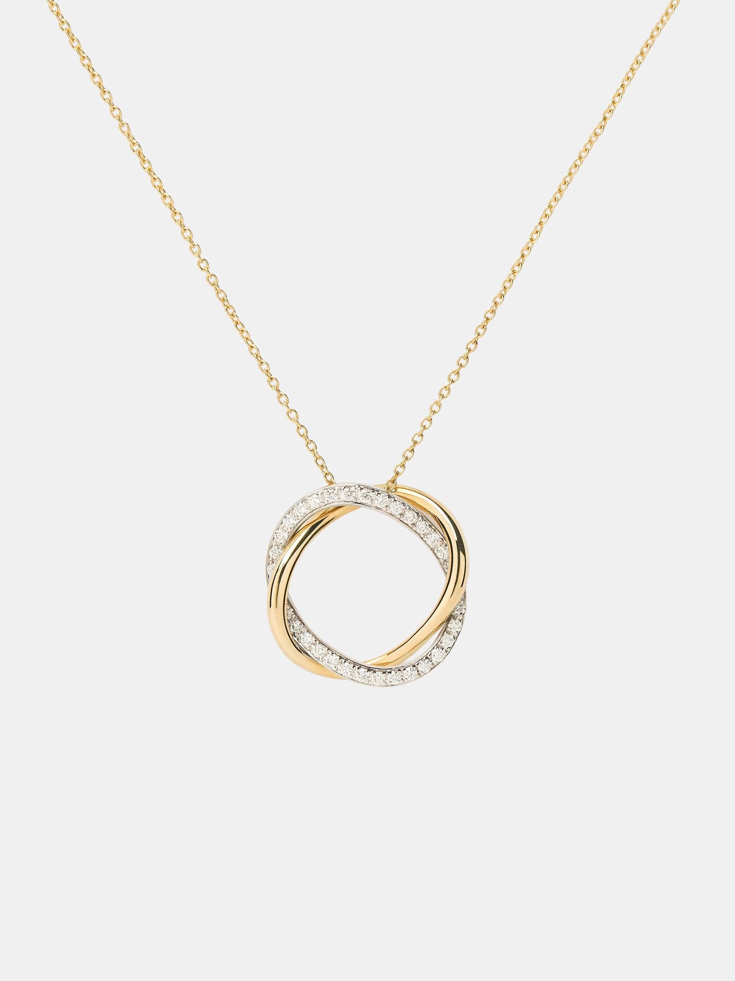 Collier Tresse Or Diamant 0.1ct