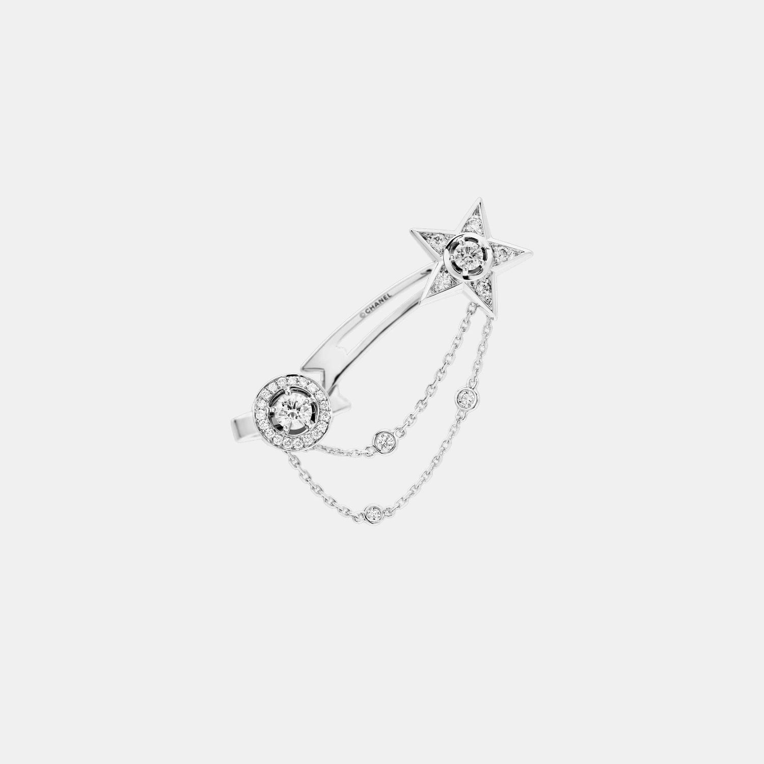 Boucles d'oreilles Comète Or blanc Diamant