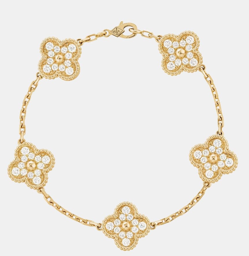 Bracelet Vintage Alhambra Or jaune Diamant 2.42ct