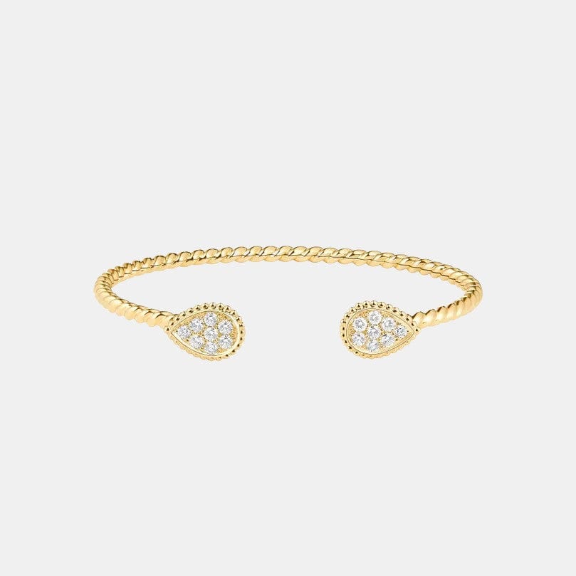 Bracelet Serpent Bohème Or jaune S Motif Diamant 0.64ct