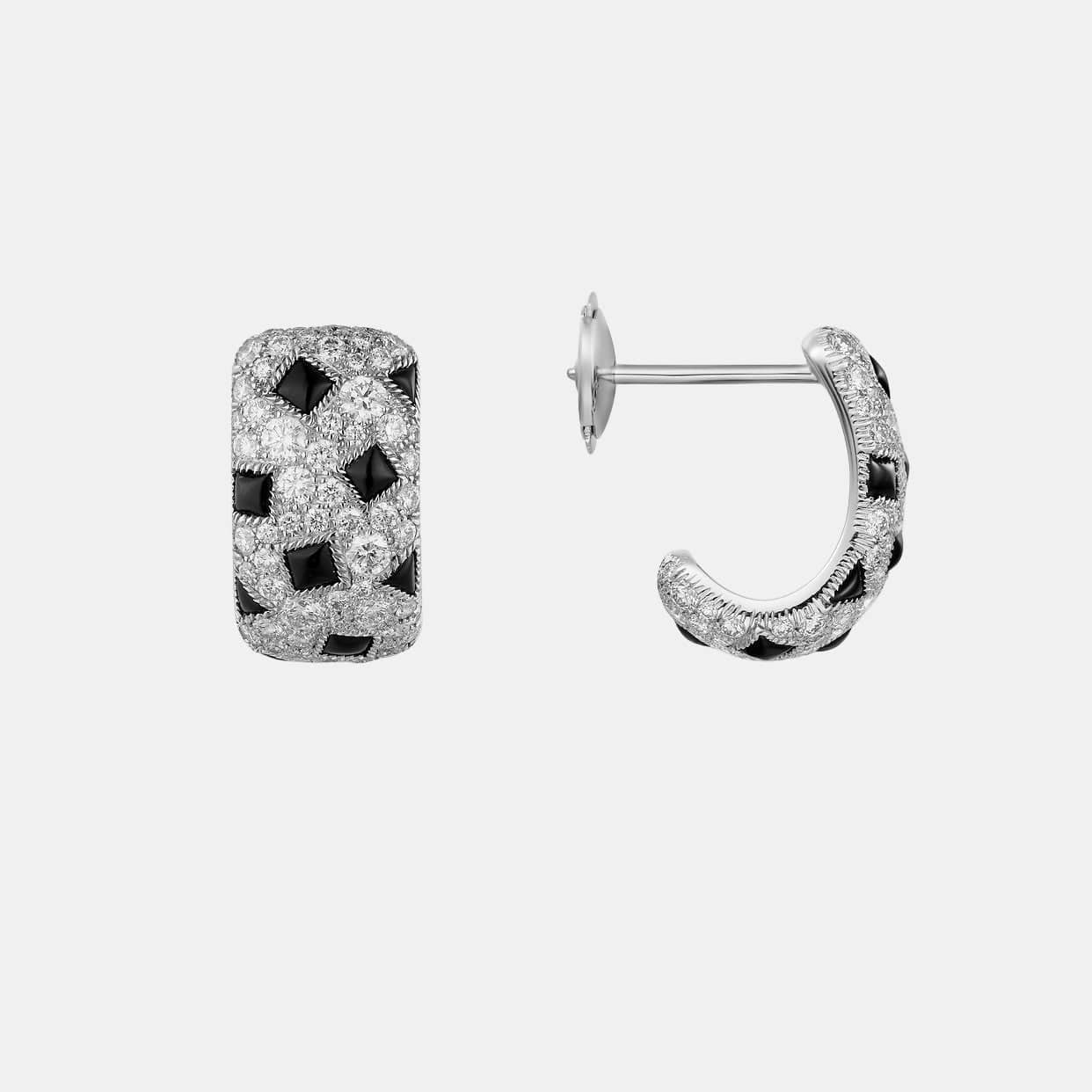 Boucles d'oreilles Panthère Or blanc Diamant