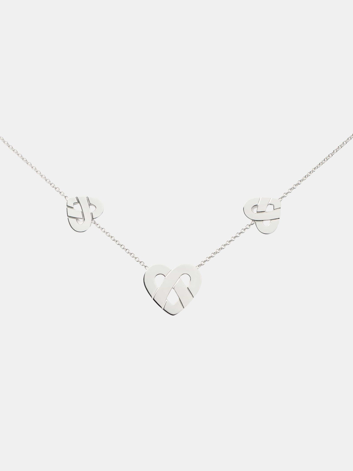 Collier Coeur Entrelacé Or blanc 