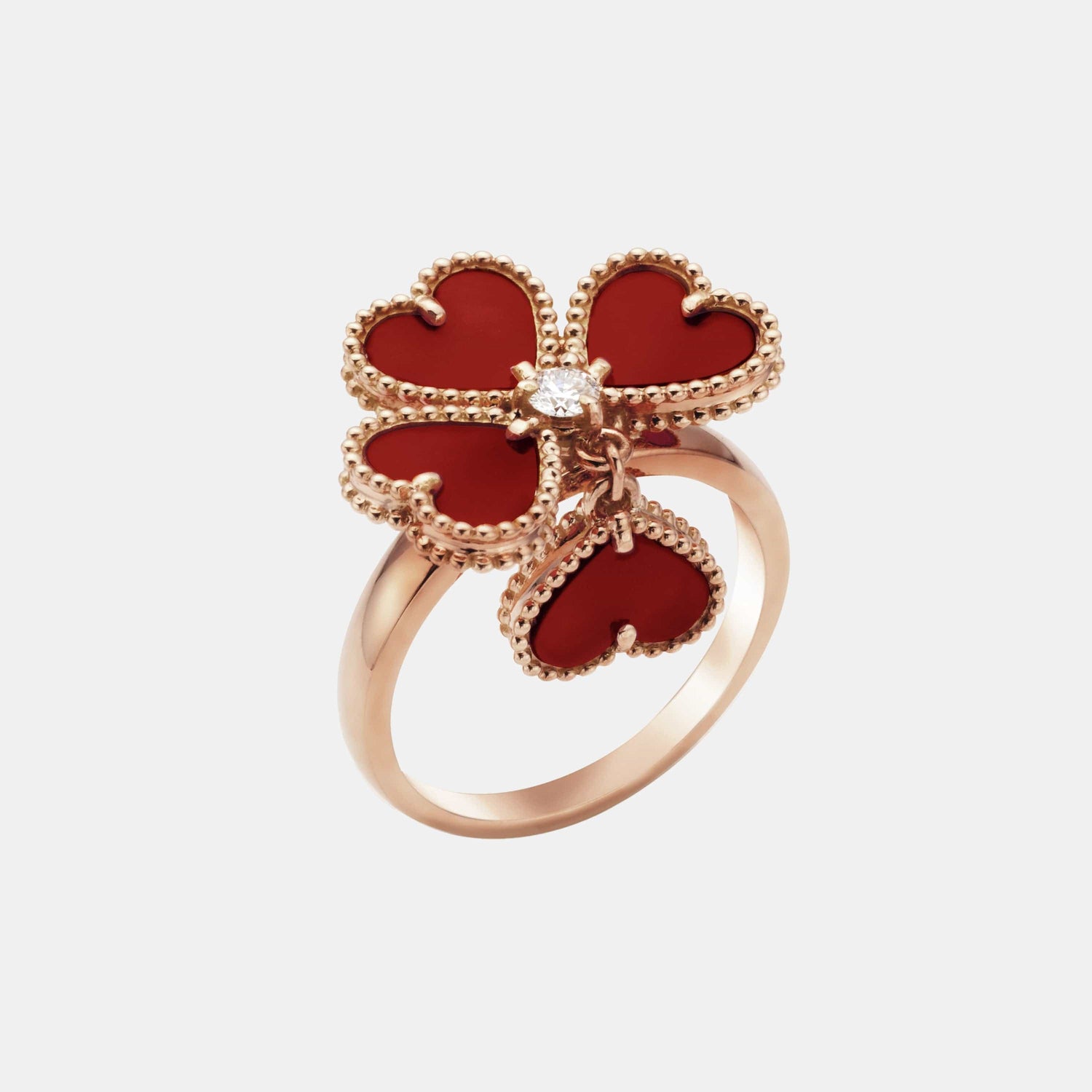 Bague Sweet Alhambra Or rose Diamant 0.09ct