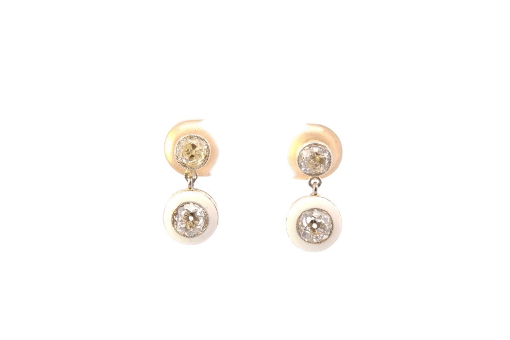 Boucles d'oreilles Boucles d'oreilles diamants, or, émail 58 Facettes