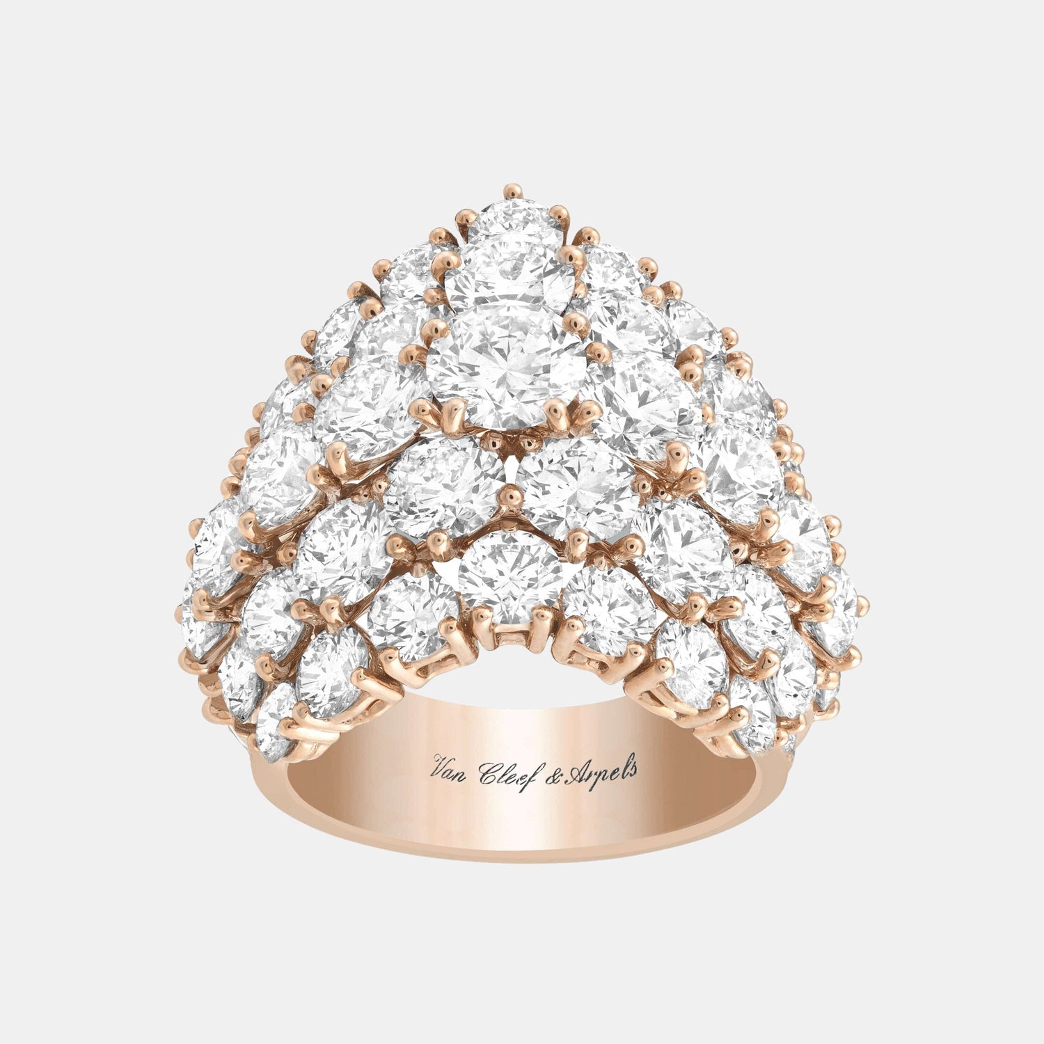 Bague A Cheval Or rose Diamant 9.56ct