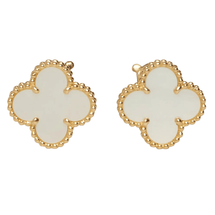 Boucles d'oreilles Van Cleef & Arpels - Boucles d’oreilles Vintage Alhambra Nacre en or jaune 58 Facettes vca-erg-yg-vamop