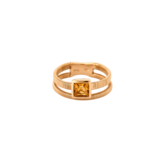 Bague 54 BAGUE DOUBLE JONC CITRINE 58 Facettes C31B