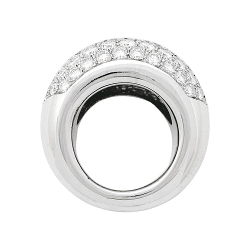 Bague 51 Bague jonc pavée de diamants en or blanc 750 58 Facettes 31229