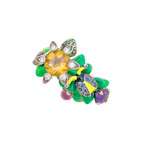 Bague 51 Dior Milly Carnivora - Bague en or blanc laque et pierres précieuses 58 Facettes 35043