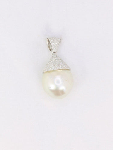 Pendentif Pendentif - Perle de culture et diamants en or blanc 18 carats 58 Facettes 993