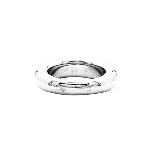 Bague 52 Chaumet Anneau - Bague jonc bombée en or blanc 750 58 Facettes 35249