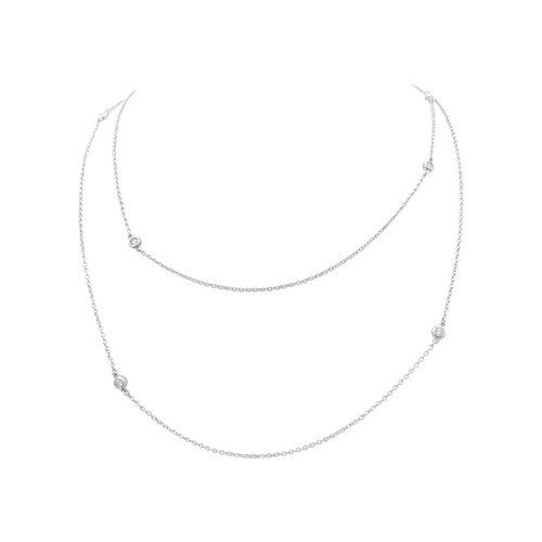 Collier Tiffany & Co Diamonds by the Yard - Sautoir en argent 925 et diamants 58 Facettes 34397