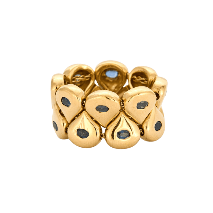 Bague 53 CHAUMET - Bague Tsouka or jaune saphirs 58 Facettes 53