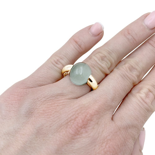 Bague 53 Pomellato Luna - Bague en or rose et aigue-marine 58 Facettes 35296
