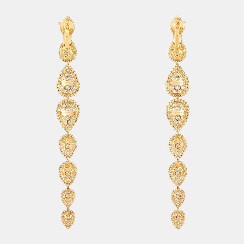 Boucles d'oreilles Serpent Bohème Or jaune Diamant 