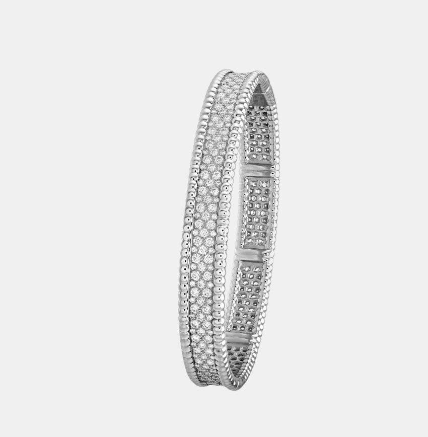 Bracelet Perlée Or blanc Diamant 3.11ct