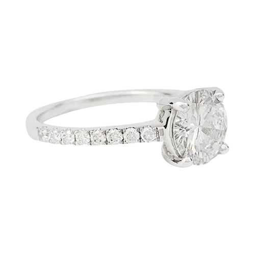 Bague 54 Bague solitaire en or blanc avec diamant taille brillant 1,53 ct 58 Facettes 31806