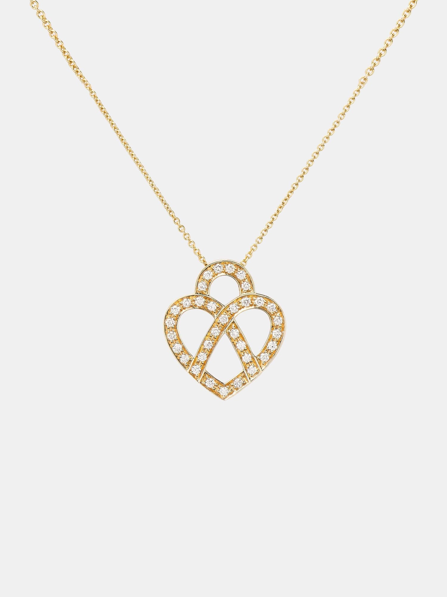 Collier Coeur Entrelacé Or jaune Diamant 0.1ct