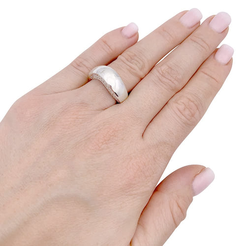 Bague 50 Chaumet Valse - Bague en or blanc 750 pavée de diamants 58 Facettes 33285