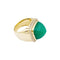 Bague 53 Fred Pain de sucre - Bague en or jaune 750, chrysoprase et diamants 58 Facettes 35047