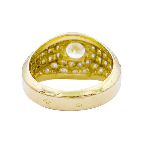 Bague 51 Bague jonc anglais en or jaune 750 sertie de diamants 58 Facettes 32736