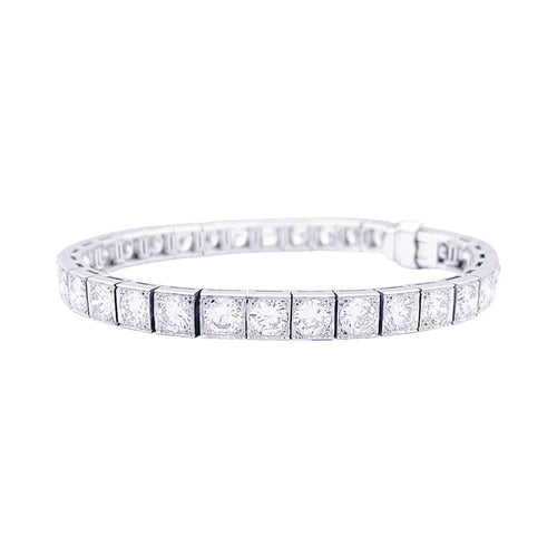 Bracelet Bracelet ligne en or blanc et platine, serti de diamants 58 Facettes 33496