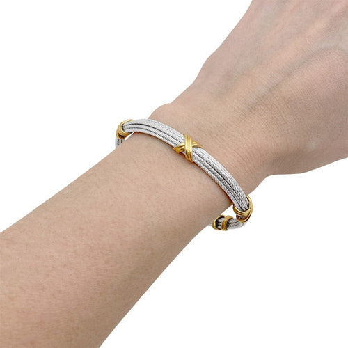Bracelet Fred Force 10 - Bracelet en or jaune 750 et acier 58 Facettes 34854