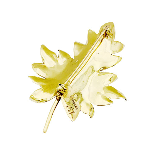 Broche Tiffany & Co - Broche feuille en or jaune 750 58 Facettes 35302
