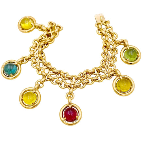 Bracelet Bracelet or jaune, tourmalines de couleur. 58 Facettes 34897