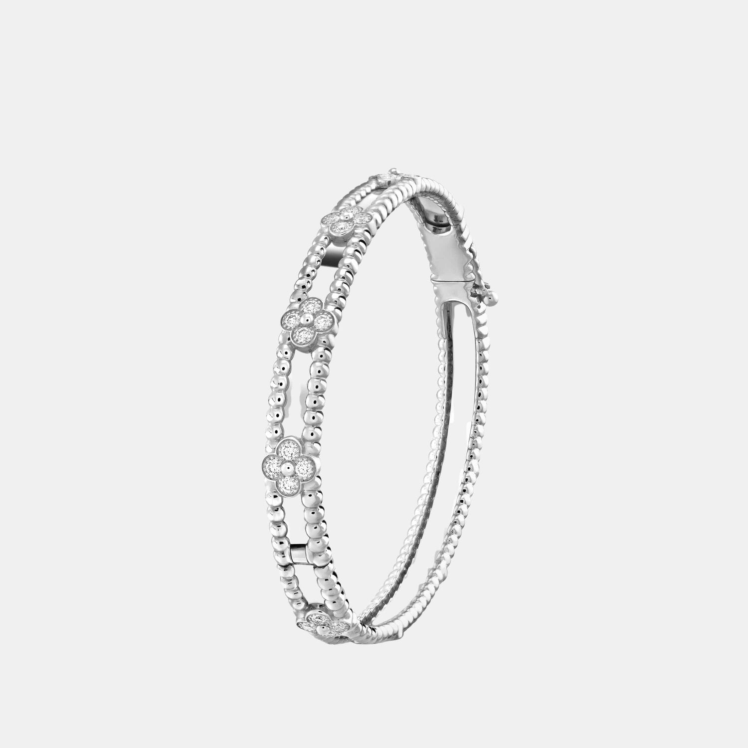 Bracelet Perlée Or blanc Diamant 0.68ct