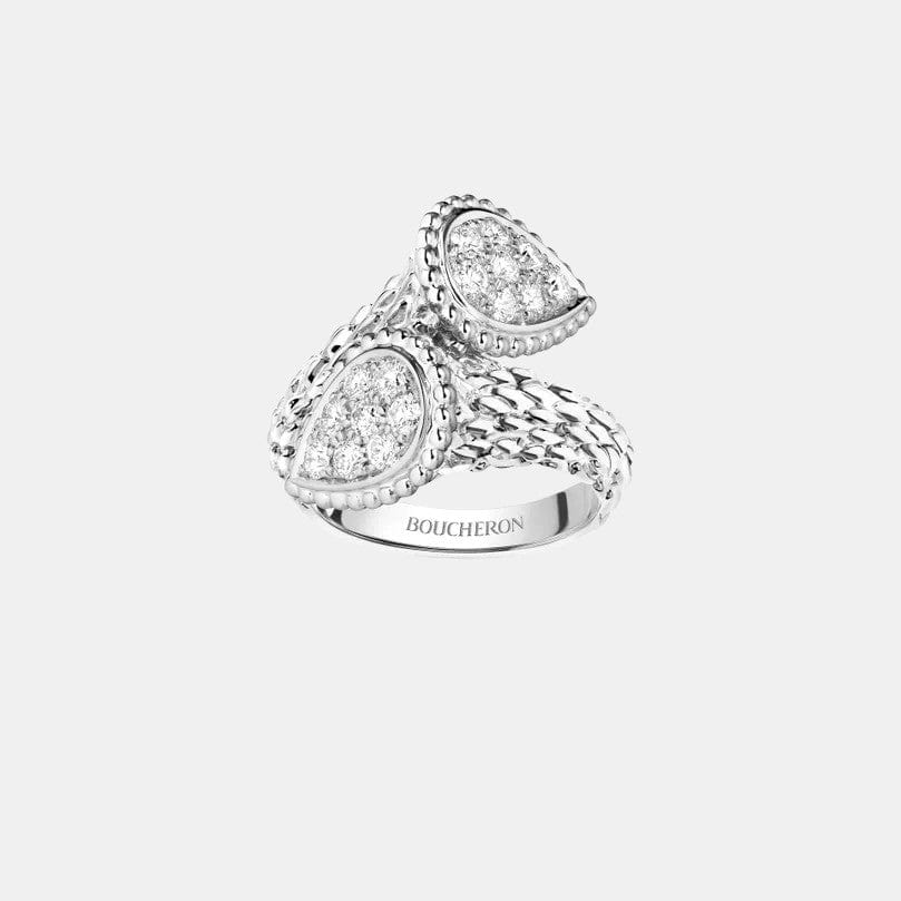 Bague Serpent Bohème Toi et Moi S Motif, Or blanc, Diamant 0.66ct