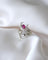 Bague 61 Bague volutes rubis birman et diamants en or blanc 18kt 58 Facettes GP3457