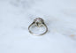 Ring 56 Ring Marguerit Art Deco i hvidguld og Platin og diamanter 58 Facettes