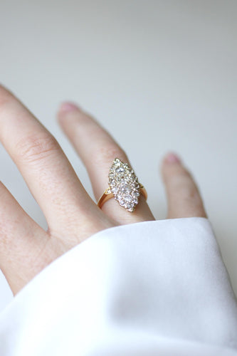 Pierścionek 52 Pierścionek markizowy wysadzany diamentami z żółtego złota 18kt (1,25 ct) 58 Facettes