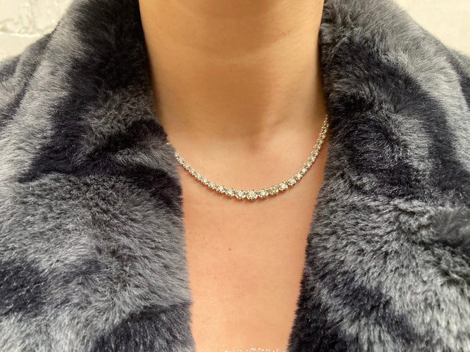 Ogrlica Rivièra ogrlica od belog zlata 18k i dijamanata 58 Facettes BO/230058